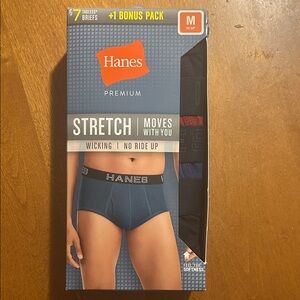 Hanes Premium Stretch Briefs - Black, Blue, Red